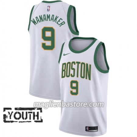 Maglia NBA Boston Celtics Bradley Wanamaker 9 2018-19 Nike City Edition Bianco Swingman - Bambino